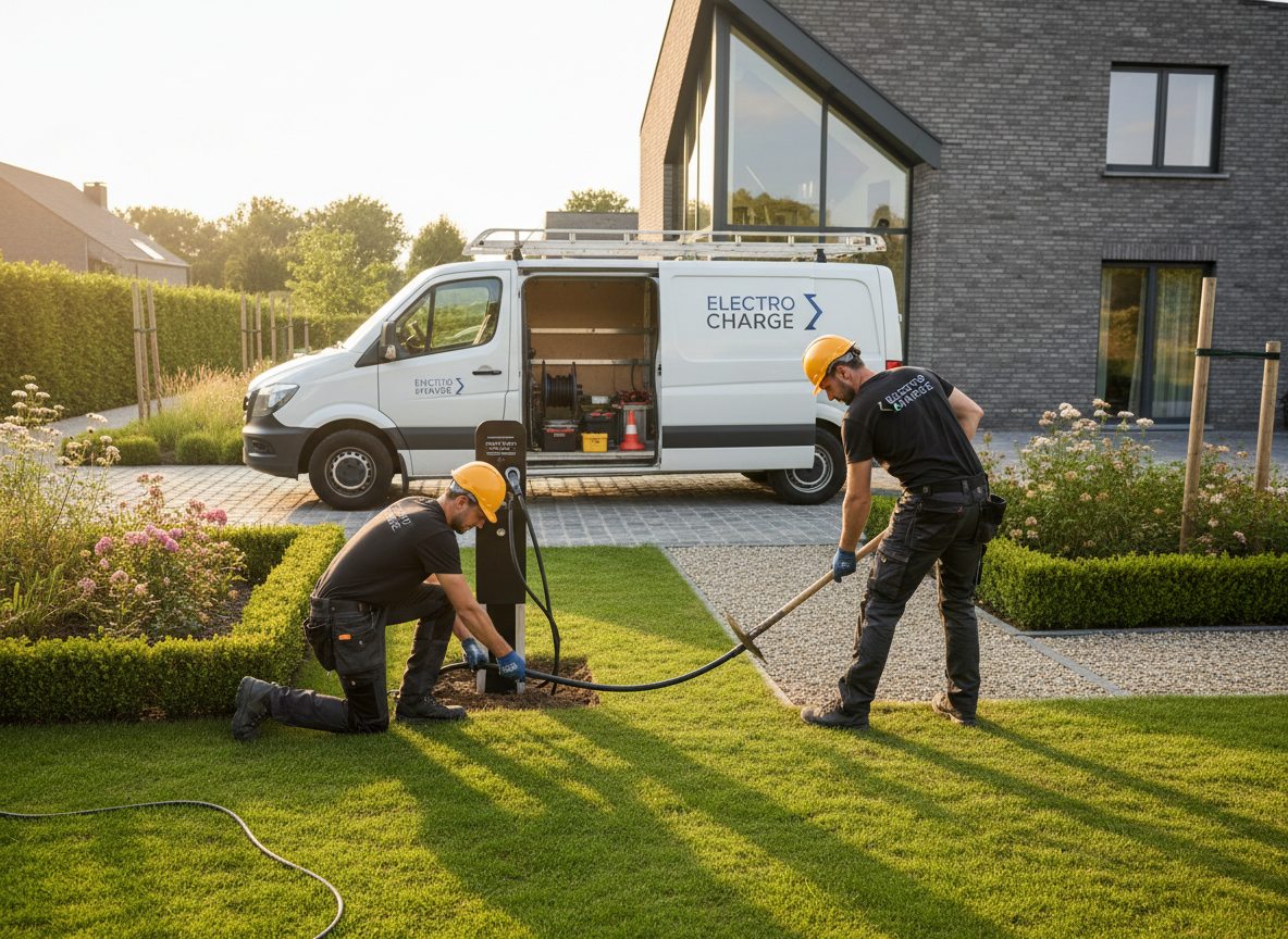 Professionele installatie van laadpaal in de zomer